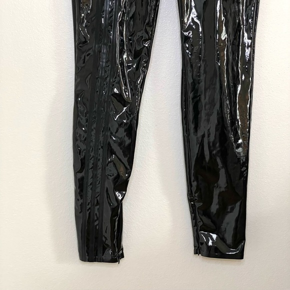 Adidas Ivy Park Glossy Latex High Waist Skinny Pant Black Medium - Picture 8 of 16